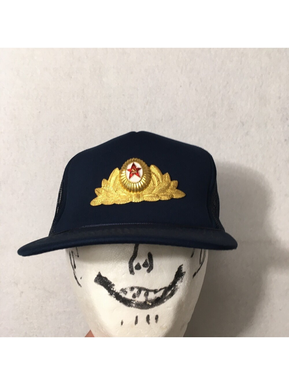 Russia 1990’s Army Officer’s foam mesh cap Hat soviet union